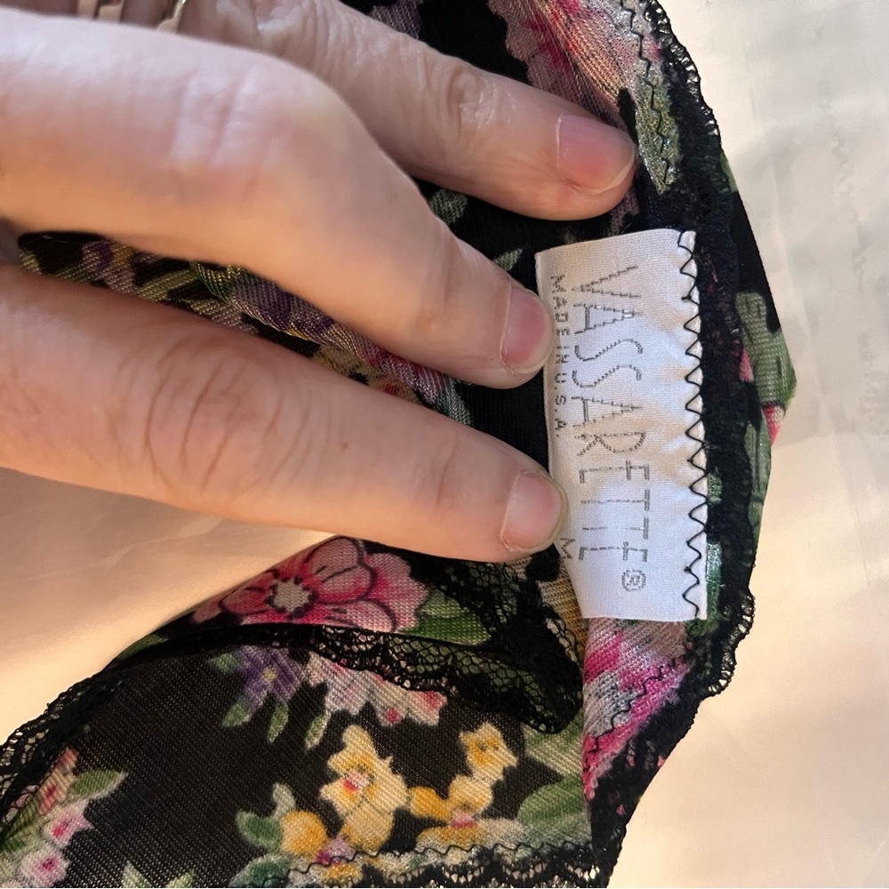 Vintage 80s-90s Vassarette Slip Nightgown Lace Sz M Floral Lingerie Cottagecore - Picture 6 of 7